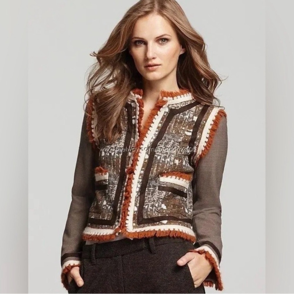 Tory Burch Gold and Orange Chain Detail